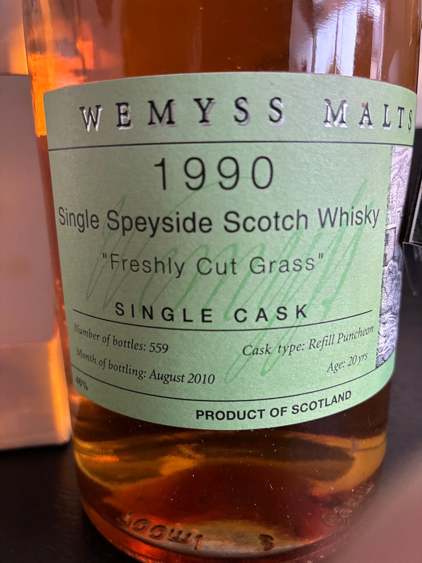 Mortlach 1990 - 20y - Wemyss freshly cut grass - full bottle