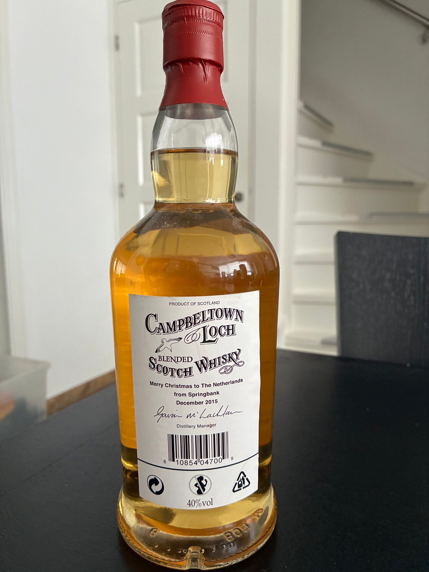 Campbeltown Loch Seasons Greetings - full bottle