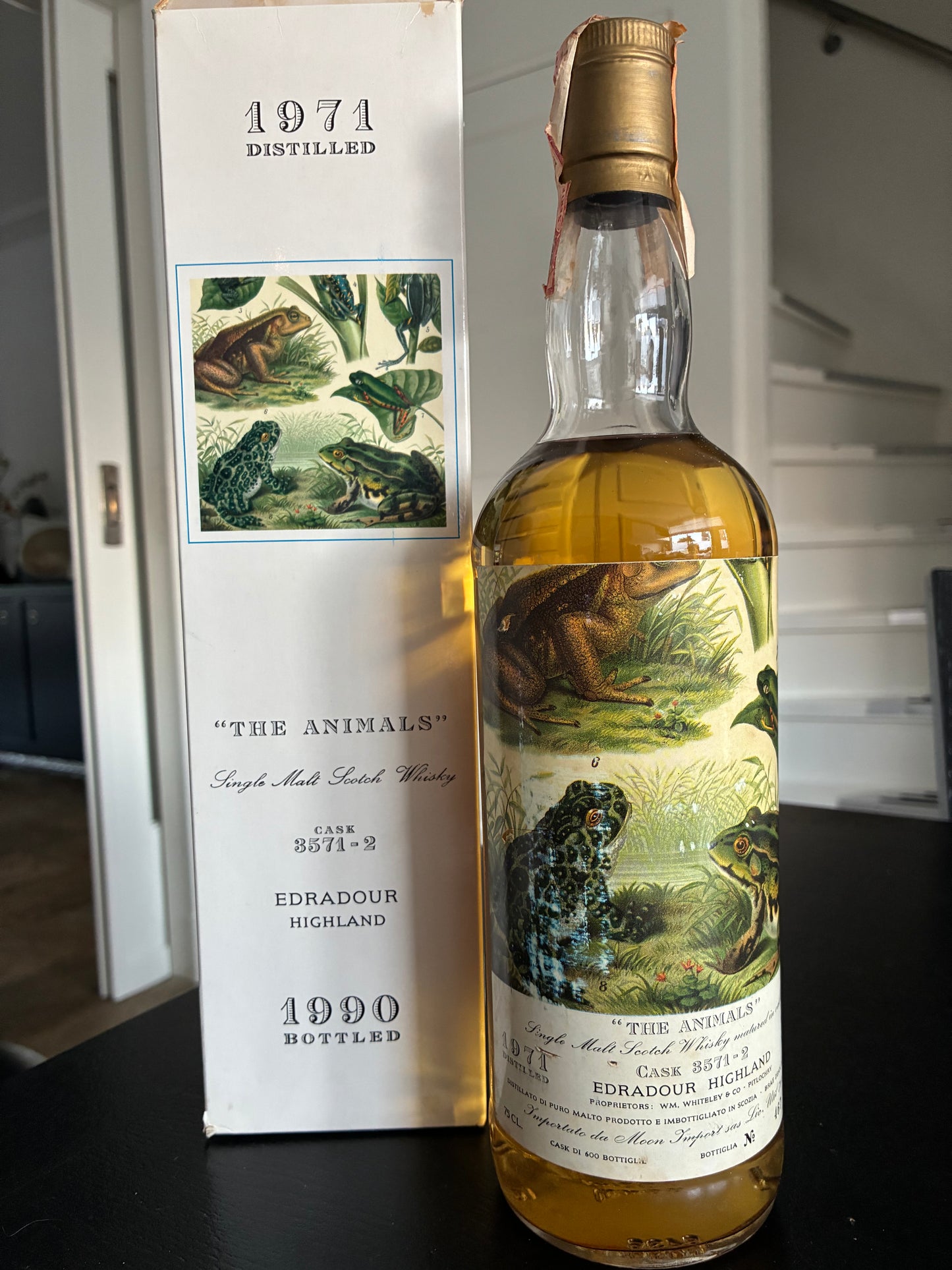 Edradour 1971 - 1990 Moon Import The Animals - full bottle