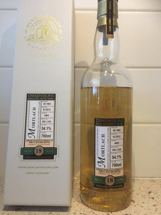 Mortlach 1993 - 18y single cask 4463 DT Dimensions - 6cl