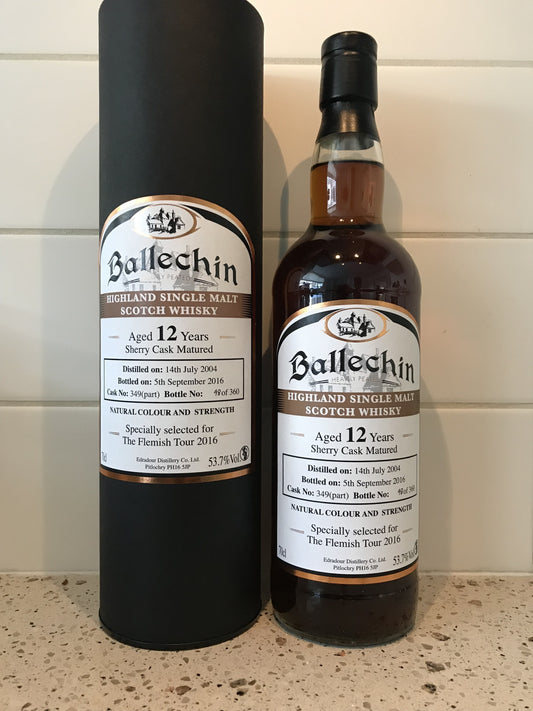 Ballechin (peated Edradour) 2004 - 12y - single sherry cask 349 Flemish Tour 2016 - 6cl