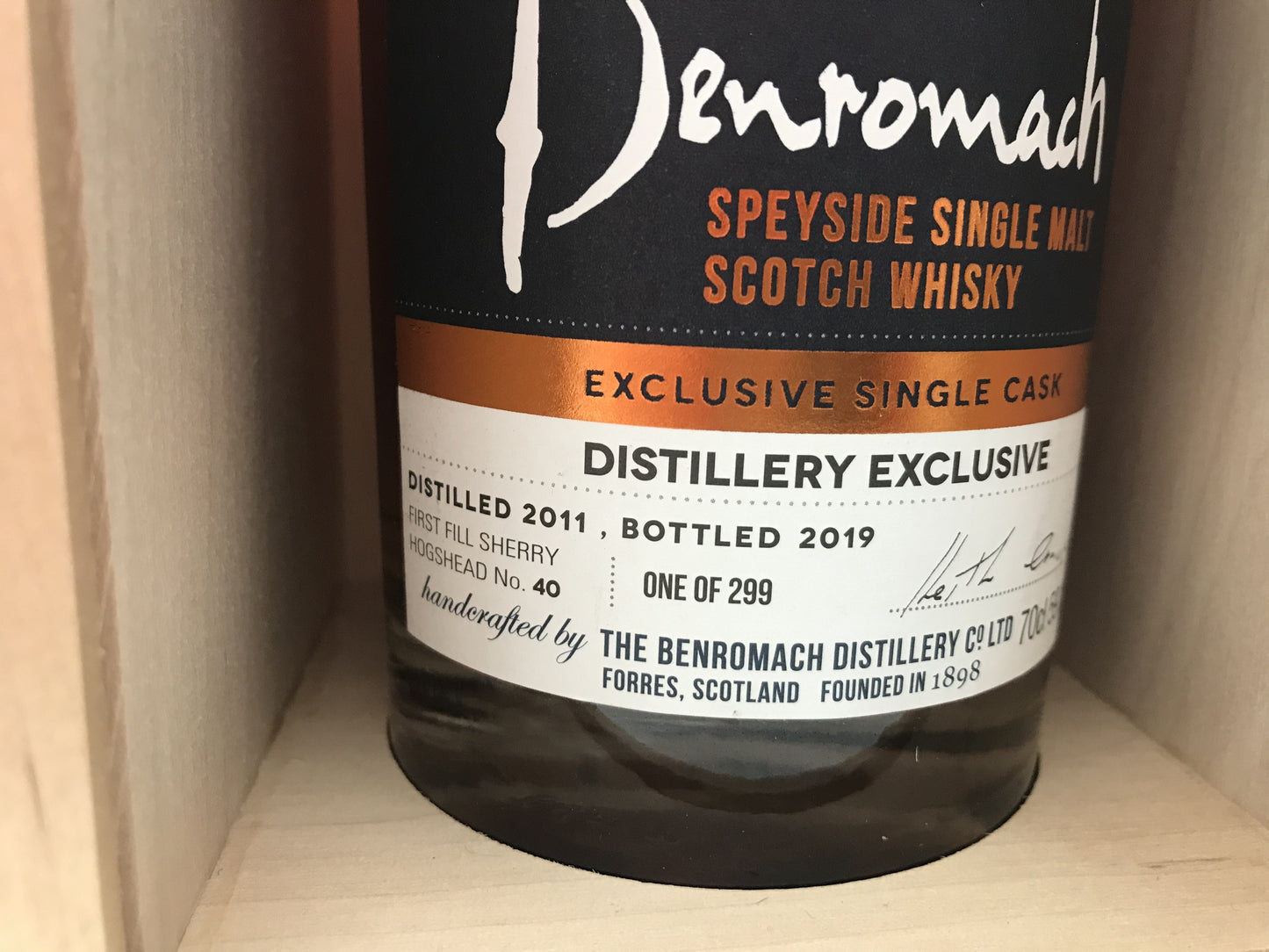 Benromach distillery exclusive sherry cask 40, 2011-2019 - 6cl