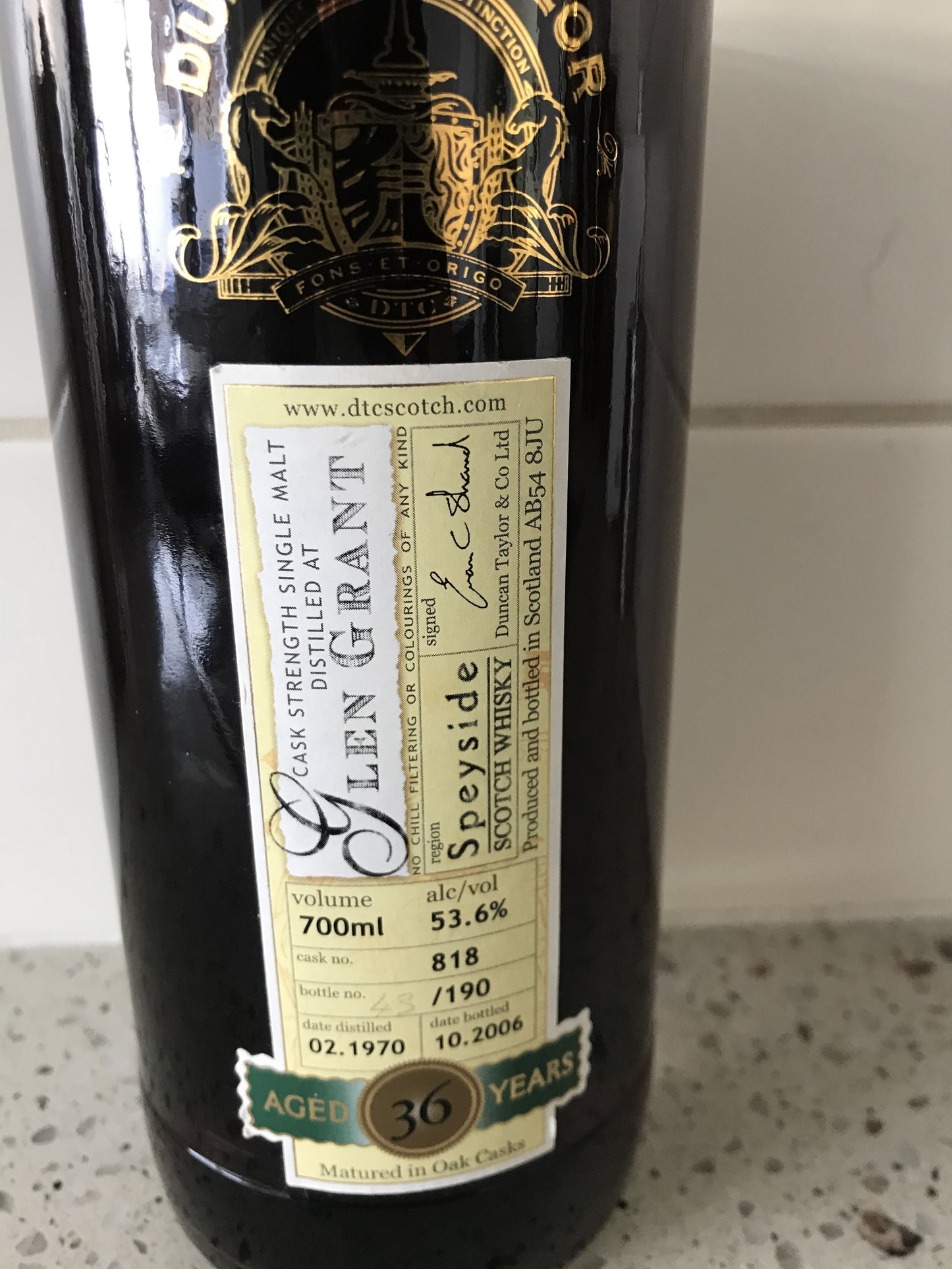 Glen Grant 1970 - 36y DT single cask 818 - 6cl