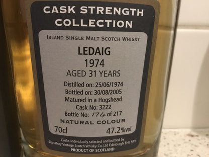 Ledaig 1974 31y - signatory vintage sc 3222 - 6cl