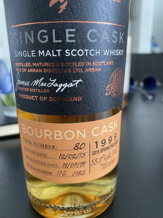 Arran 1999 premium cask, bourbon c. 80 OB - 6cl