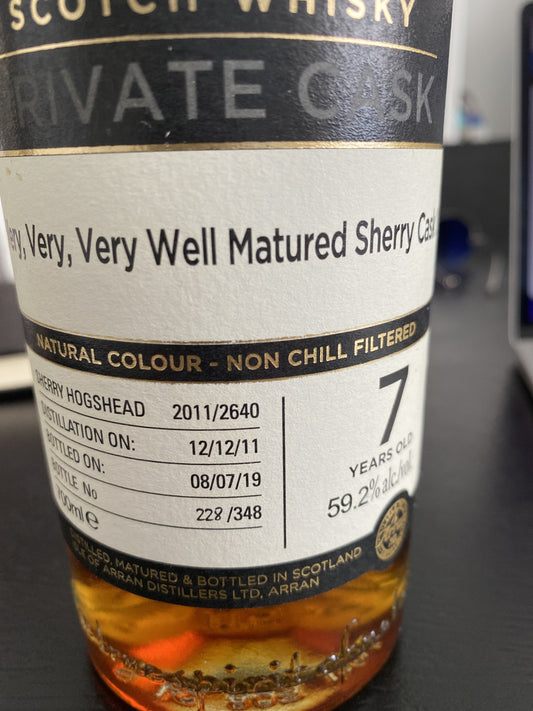 Arran 2011 - 7y OB very, very well matured sherry cask - 6cl
