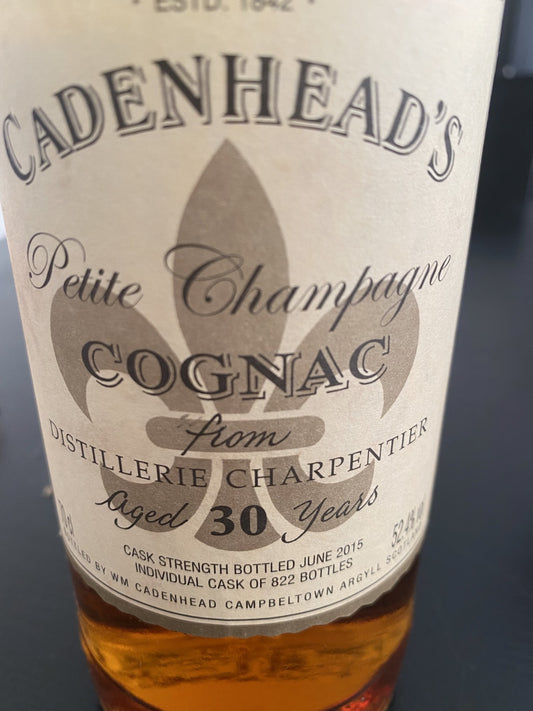Cognac from Charpentier 30y, bottled by Cadenhead - 6cl