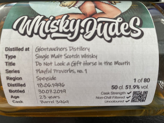 Glentauchers 1996 - 23y whiskydudes barrel 3969 - 6cl