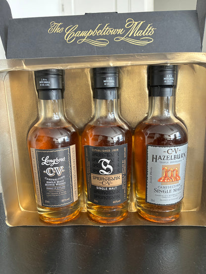 The Campbeltown Malts - 3 x 20cl CV collection - full bottles