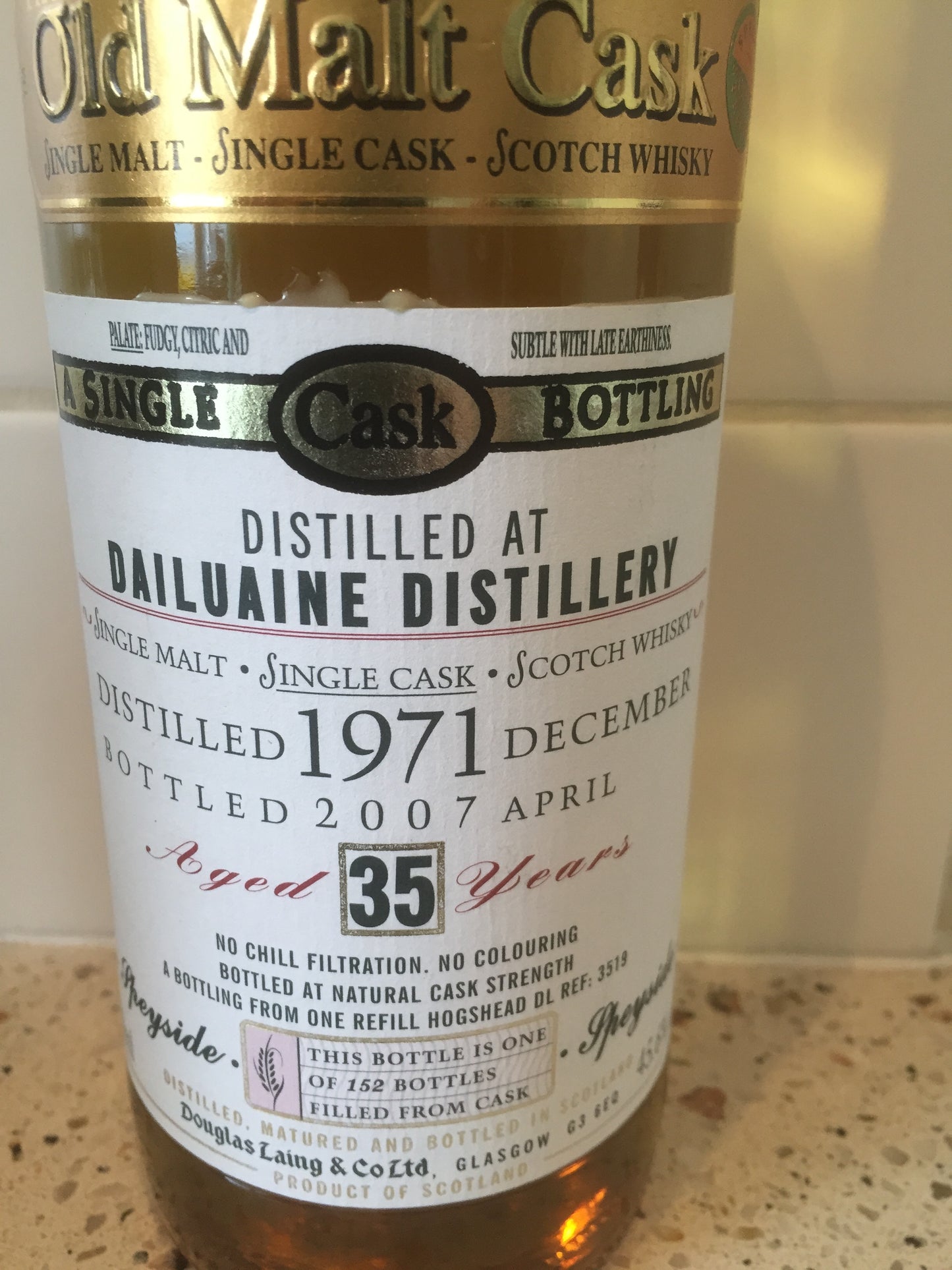 Dailuaine 1971 - 35y Douglas Laing Old Malt Cask single cask 3519 - 6cl