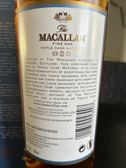 Macallan 12y fine oak - triple cask matured - full bottle