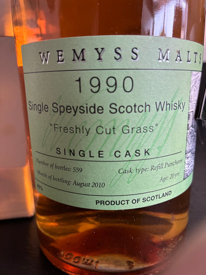 Mortlach 1990 - 20y - Wemyss freshly cut grass - full bottle