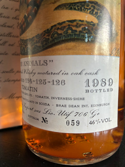 Tomatin 1965 - 1989 Moon Import The Animals - full bottle