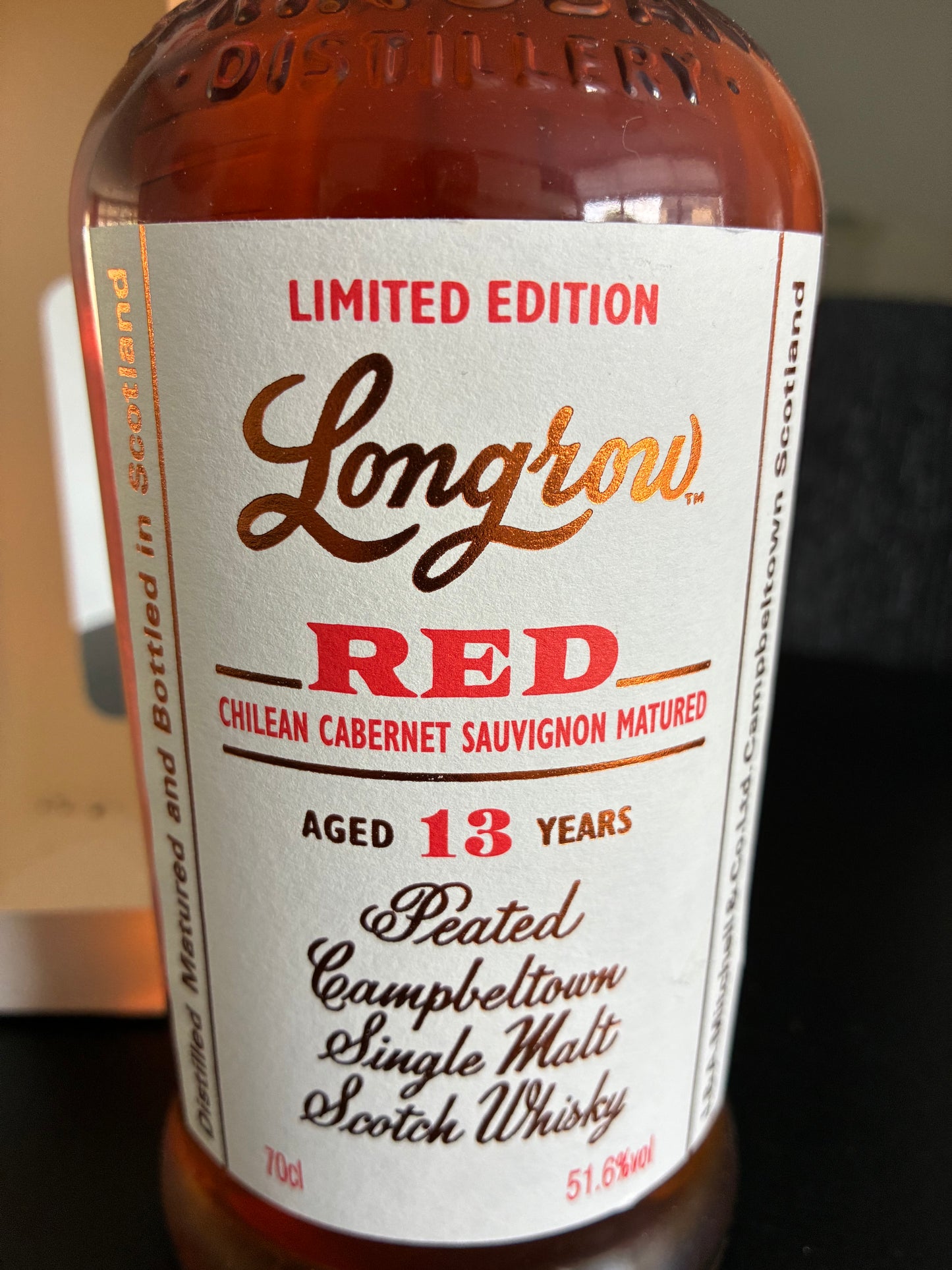 Longrow Red 13y chilean cabernet - full bottle