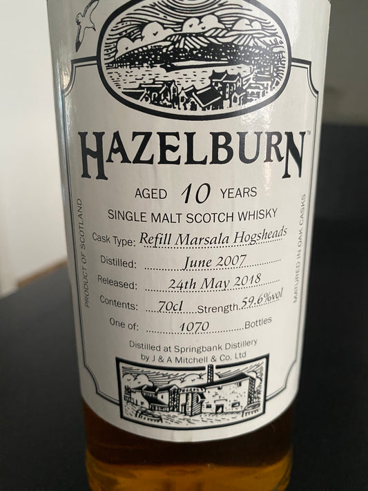 Hazelburn 2007 - 10y Refill Marsala Hogsheads - open day 2018 - 6cl